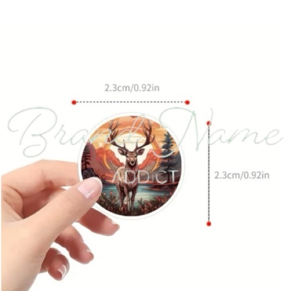 Roll of 500 Deer Buck (10 different design) Stickers - Picture 2 of 2